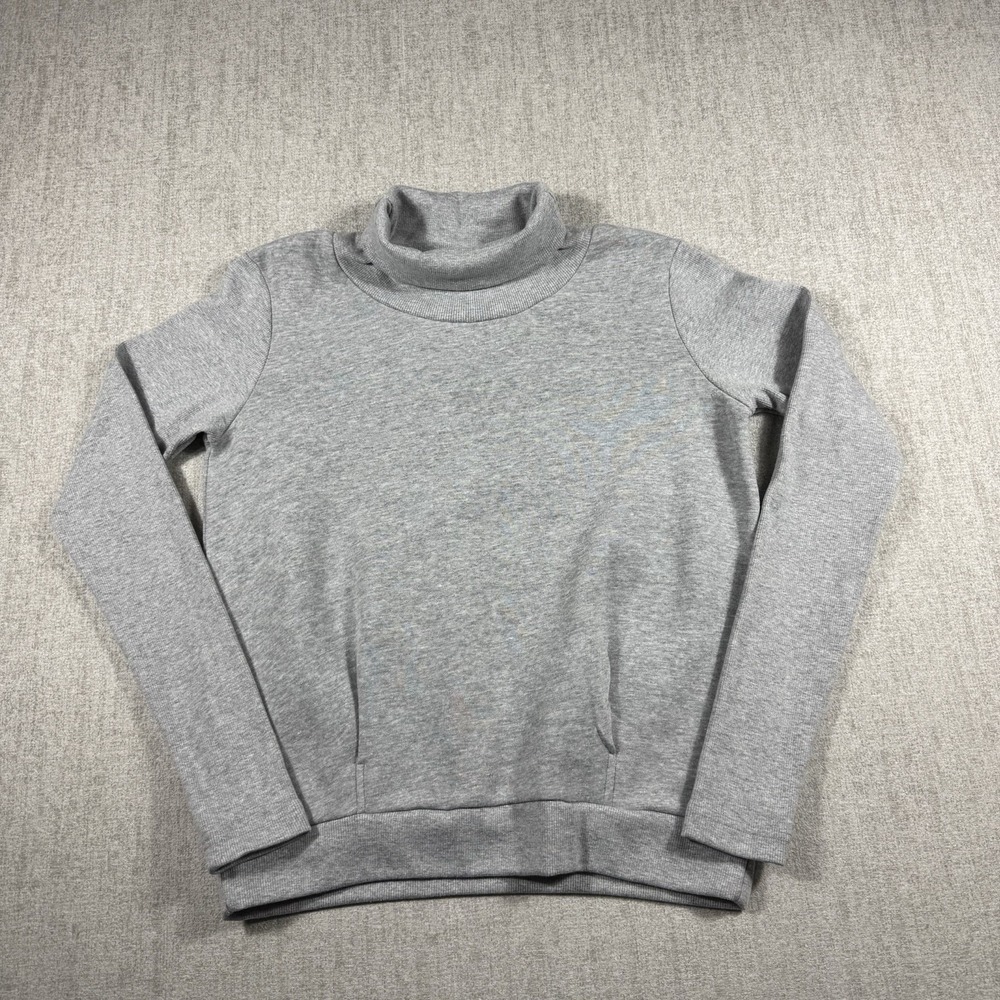 Alo Yoga Clarity Sweatshirt Women's S Gray Ribbed Funnel Neck Pullover